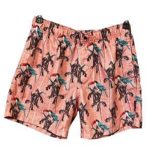 🏊‍♂️Ring of Fire Men’s Tucan Paradise Swim Trunks- Teal- Size Large